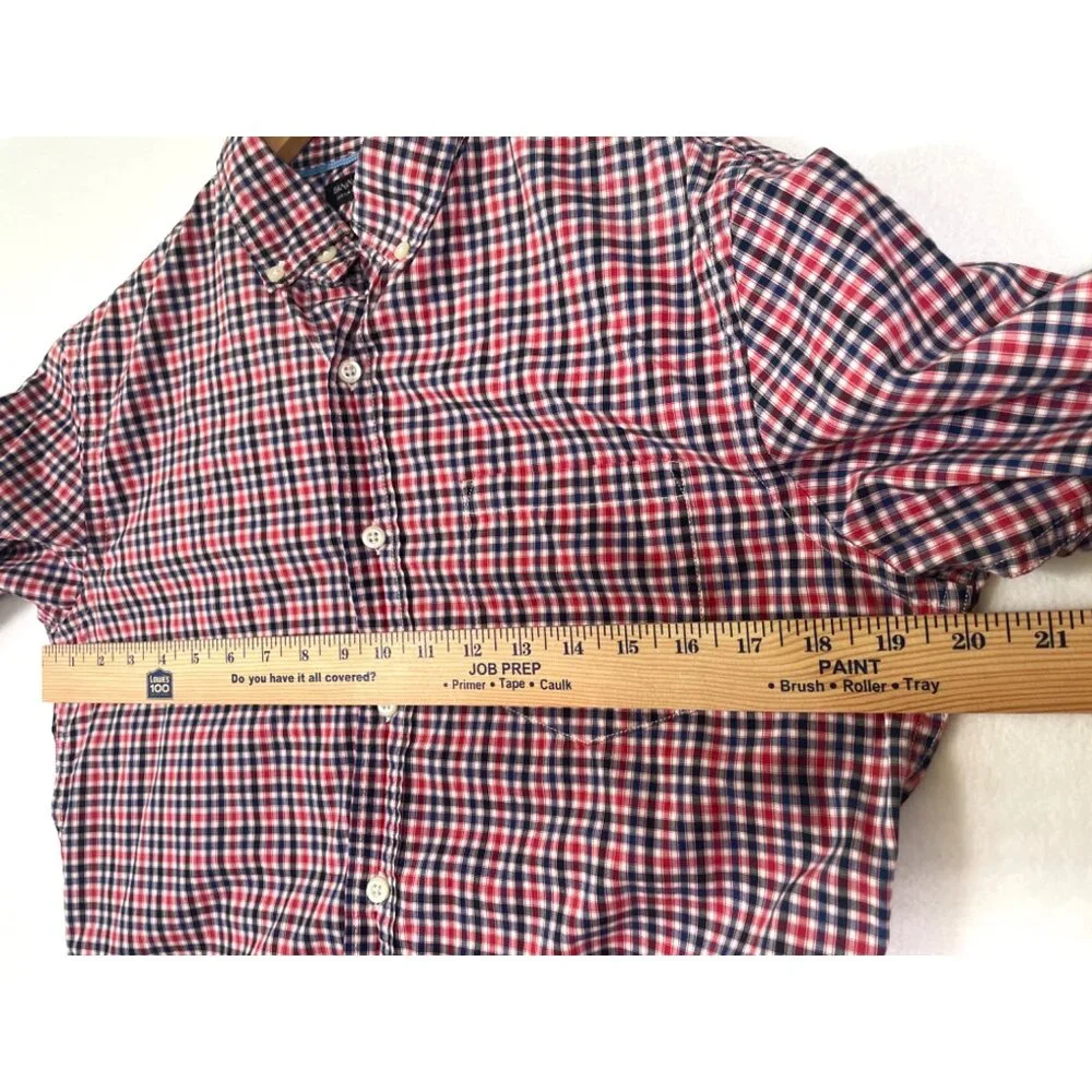 Banana Republic Men's Plaid Grant Fit Long Sleeve Button Down Shirt‎ Size S